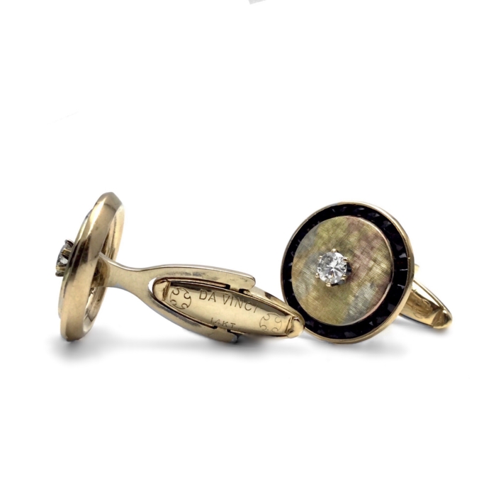 Lucien Piccard Gold Diamant Manschettenknöpfe 1960er Jahre