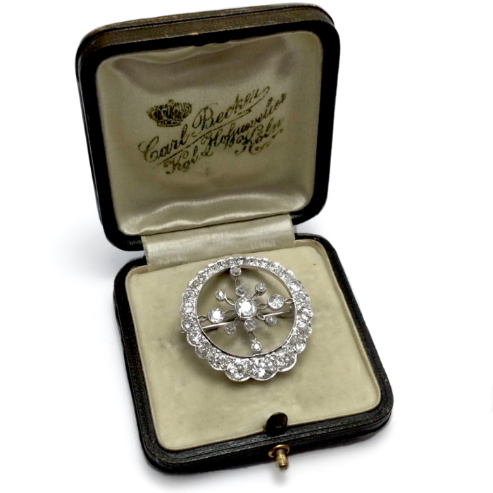 Jugendstil Diamant Platin Brosche um 1910