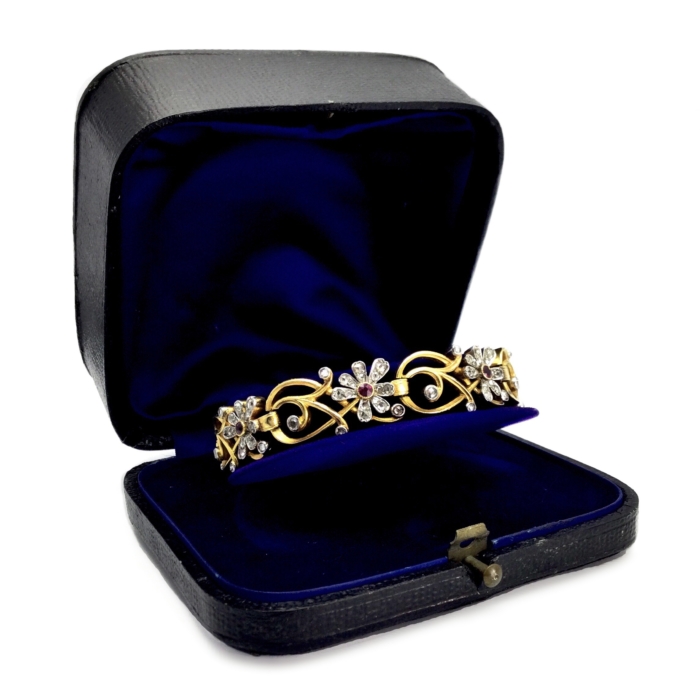 Plisson et Hartz Paris Jugendstil Armband Gold Diamant um 1900