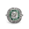Art Deco Diamant Smaragd Ring um 1925