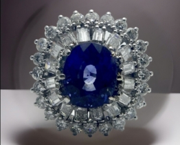 Vintage Diamant Saphir Ring um 1960