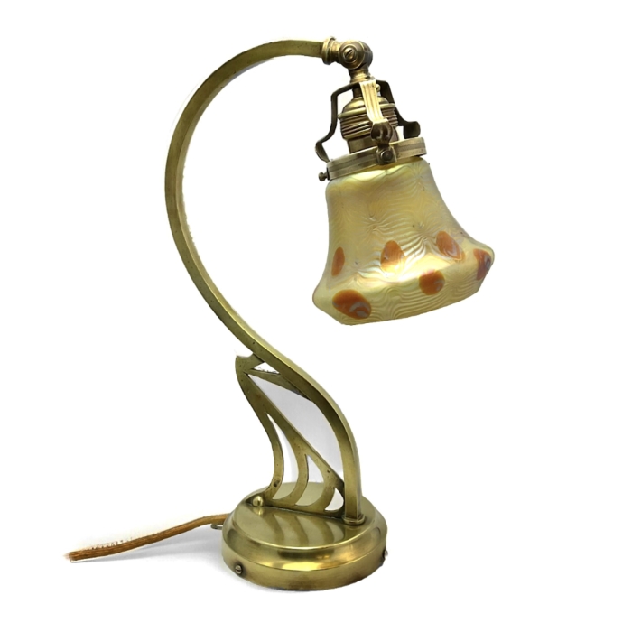 Lötz Austria Jugendstil Tischlampe um 1900